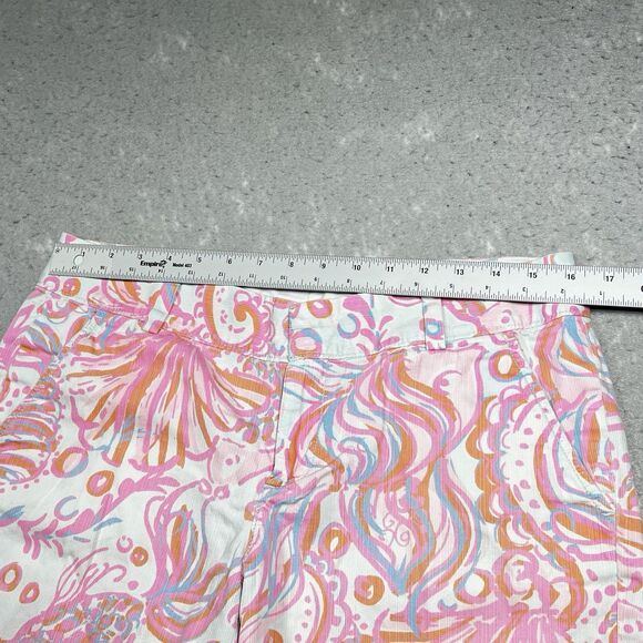 Lily Pulitzer Shorts Womens 10 Pink White Floral Chipper Shorts Pockets 9 in - Picture 6 of 15